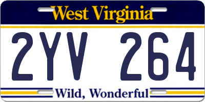 WV license plate 2YV264