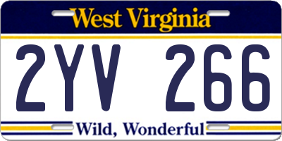 WV license plate 2YV266