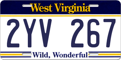 WV license plate 2YV267