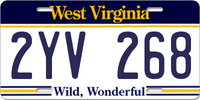 WV license plate 2YV268