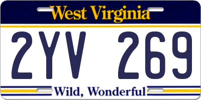 WV license plate 2YV269