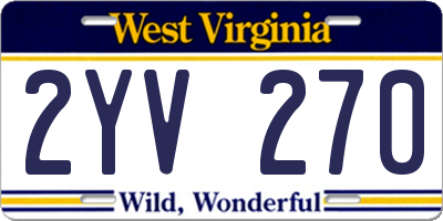 WV license plate 2YV270