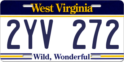 WV license plate 2YV272