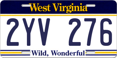WV license plate 2YV276