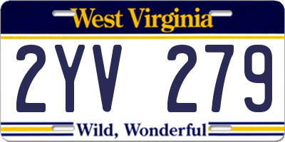 WV license plate 2YV279