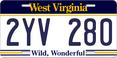 WV license plate 2YV280