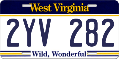 WV license plate 2YV282