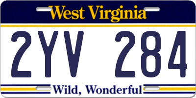 WV license plate 2YV284