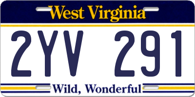 WV license plate 2YV291