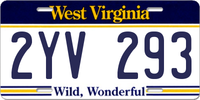 WV license plate 2YV293