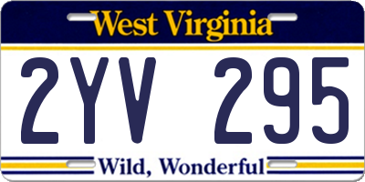 WV license plate 2YV295
