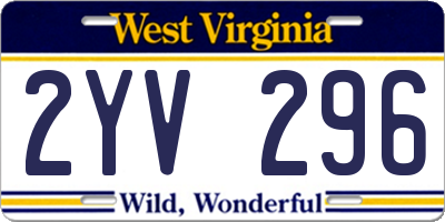 WV license plate 2YV296