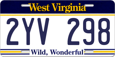 WV license plate 2YV298