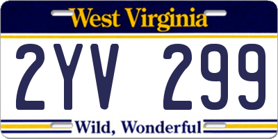 WV license plate 2YV299