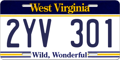 WV license plate 2YV301