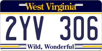 WV license plate 2YV306