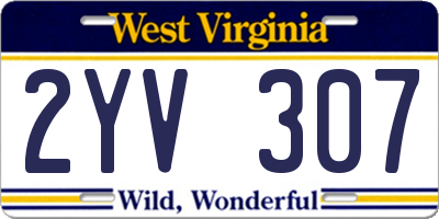 WV license plate 2YV307