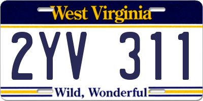 WV license plate 2YV311