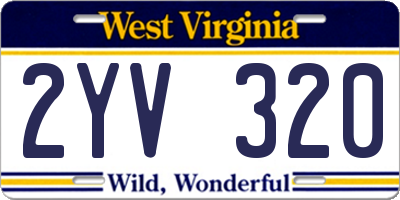 WV license plate 2YV320