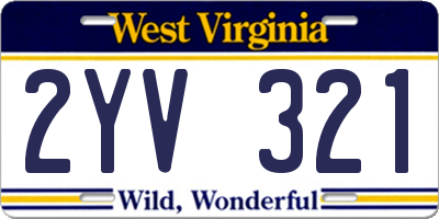 WV license plate 2YV321