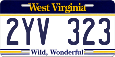 WV license plate 2YV323