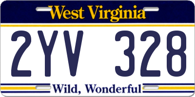 WV license plate 2YV328