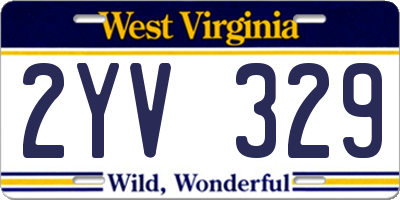 WV license plate 2YV329