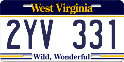 WV license plate 2YV331