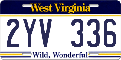 WV license plate 2YV336