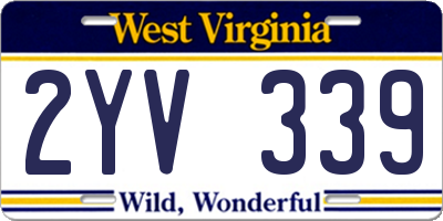 WV license plate 2YV339