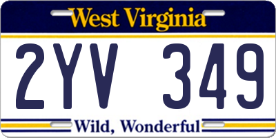 WV license plate 2YV349