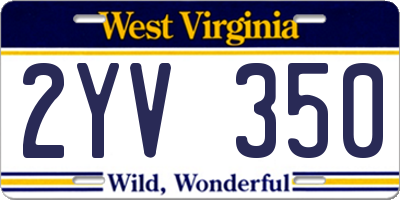 WV license plate 2YV350