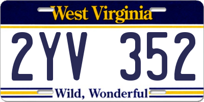 WV license plate 2YV352
