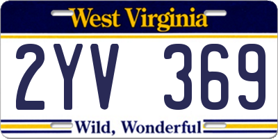 WV license plate 2YV369