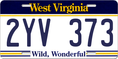 WV license plate 2YV373
