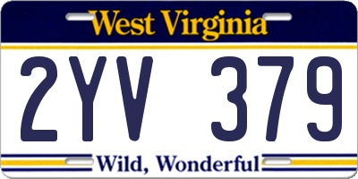 WV license plate 2YV379