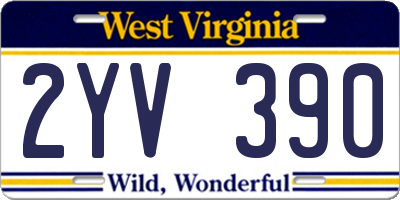 WV license plate 2YV390