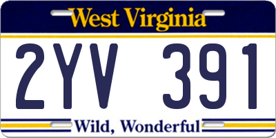 WV license plate 2YV391