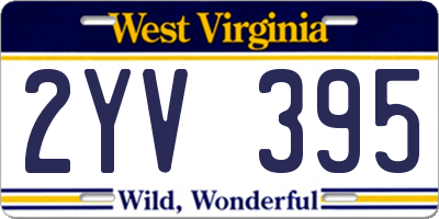 WV license plate 2YV395