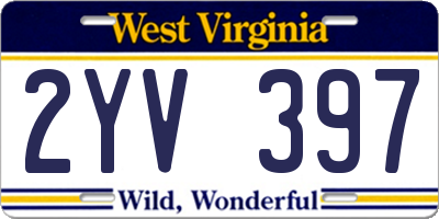WV license plate 2YV397
