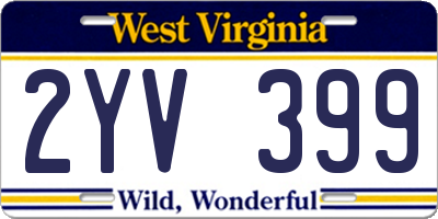 WV license plate 2YV399