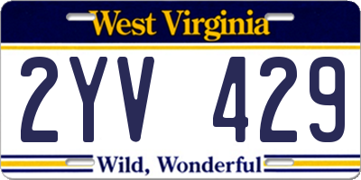 WV license plate 2YV429