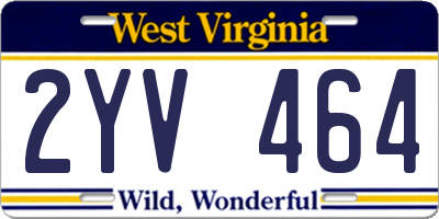 WV license plate 2YV464