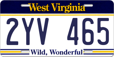 WV license plate 2YV465