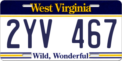 WV license plate 2YV467