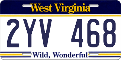 WV license plate 2YV468