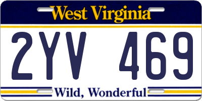 WV license plate 2YV469