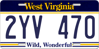 WV license plate 2YV470