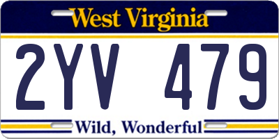 WV license plate 2YV479