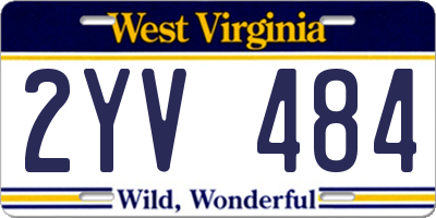 WV license plate 2YV484